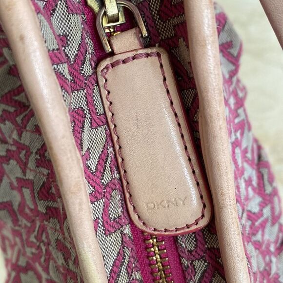 Donna Karan Vintage Monogram& Leather Small Hobo Bag - Picture 10 of 12